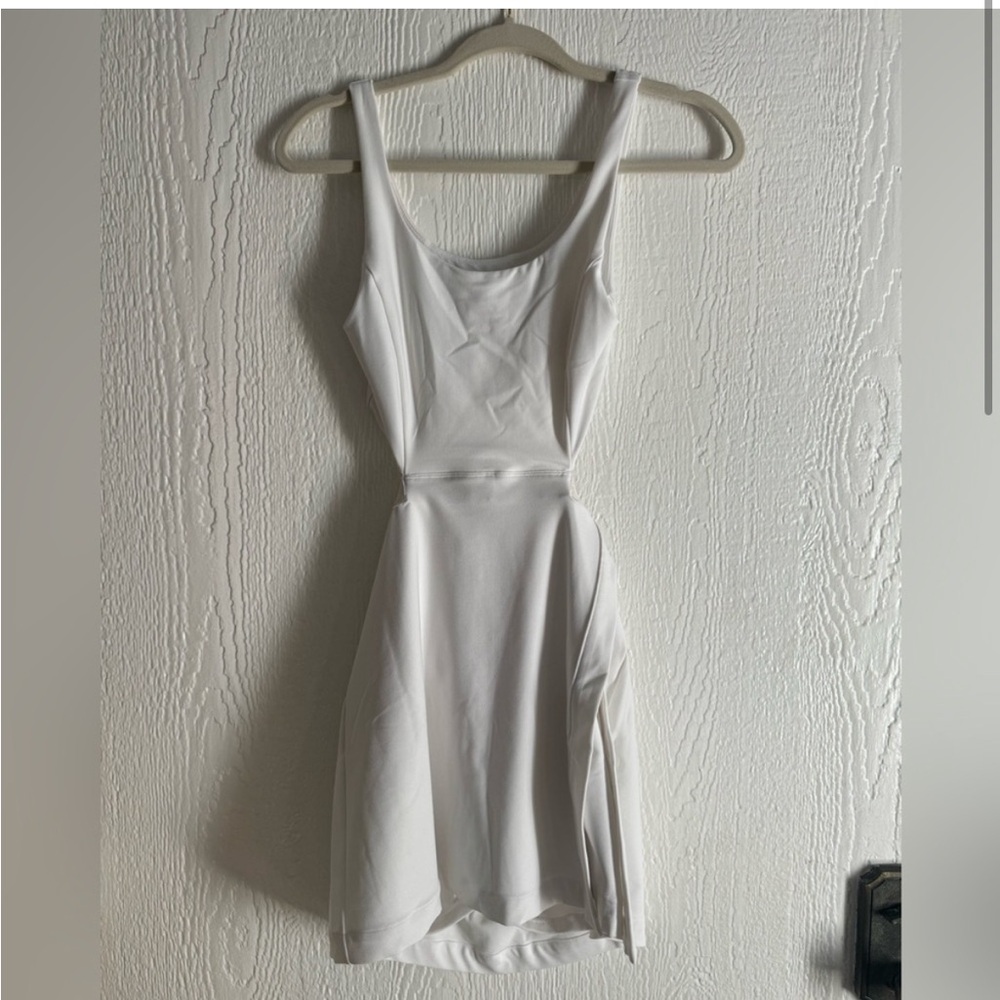 OUTDOOR VOICES Court Cut Out Mini Athletic Tennis Dress Cream Size Pickleball